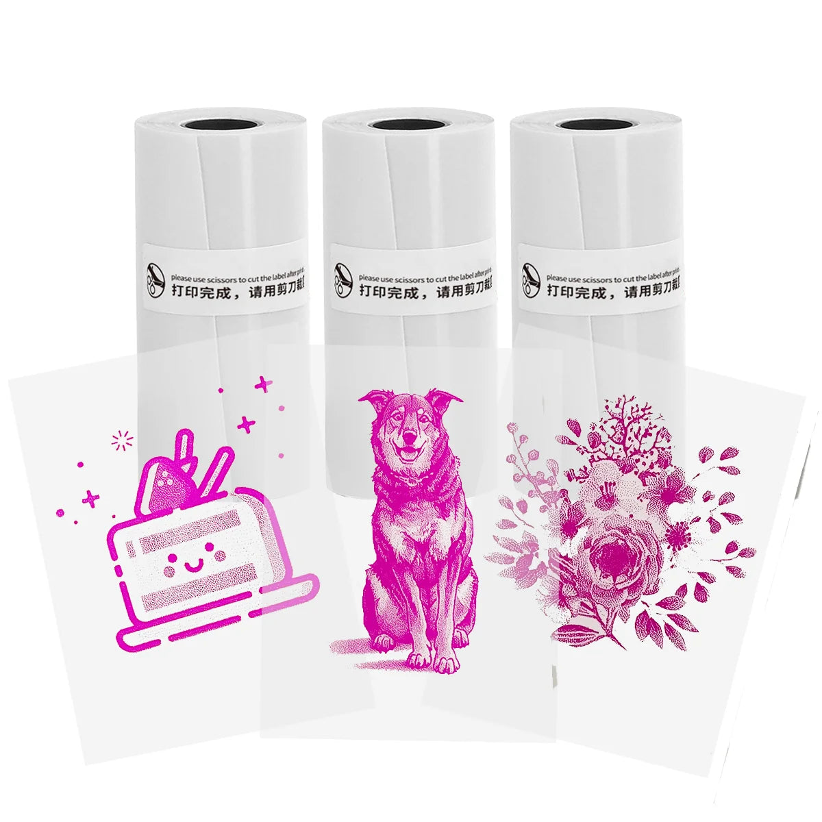 3 Rolls of Mini Printer Paper, Thermal Paper, Printable Stickers for Pocket Thermal Printers