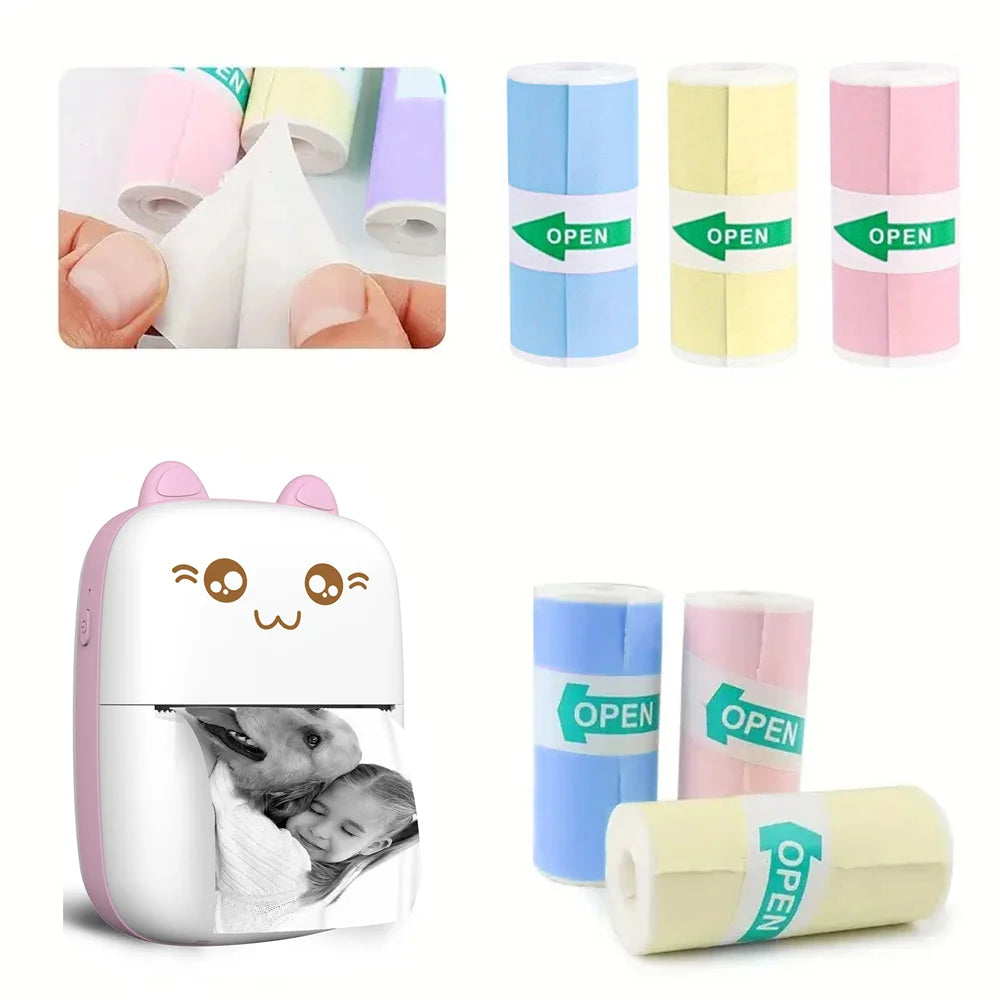 3 Rolls of Mini Printer Paper, Thermal Paper, Printable Stickers for Pocket Thermal Printers