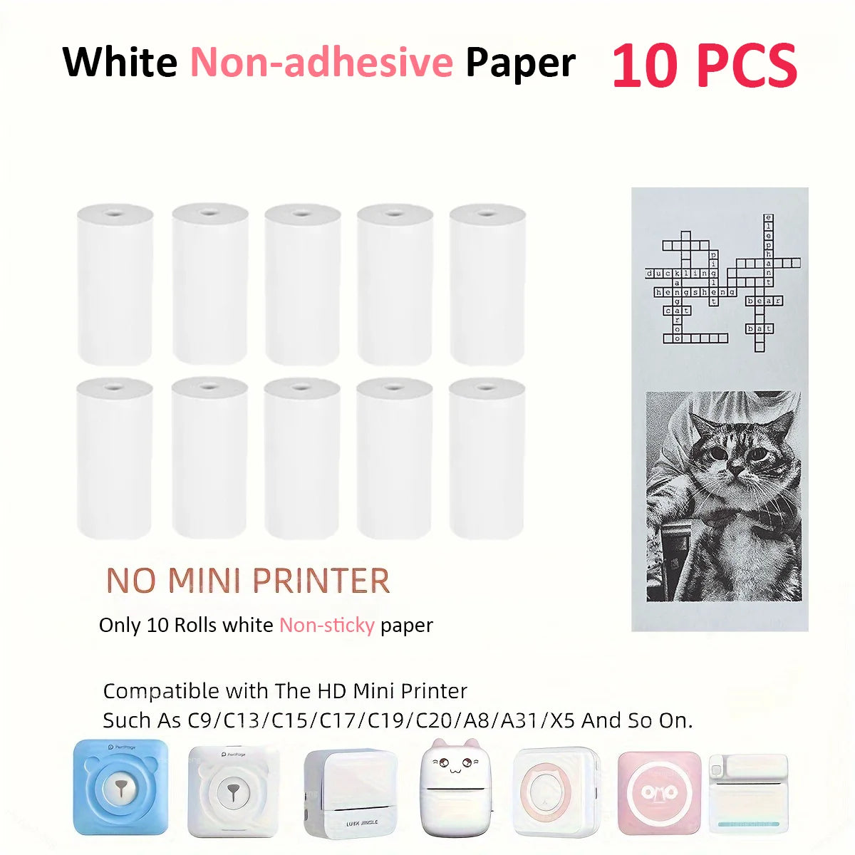 3 Rolls of Mini Printer Paper, Thermal Paper, Printable Stickers for Pocket Thermal Printers