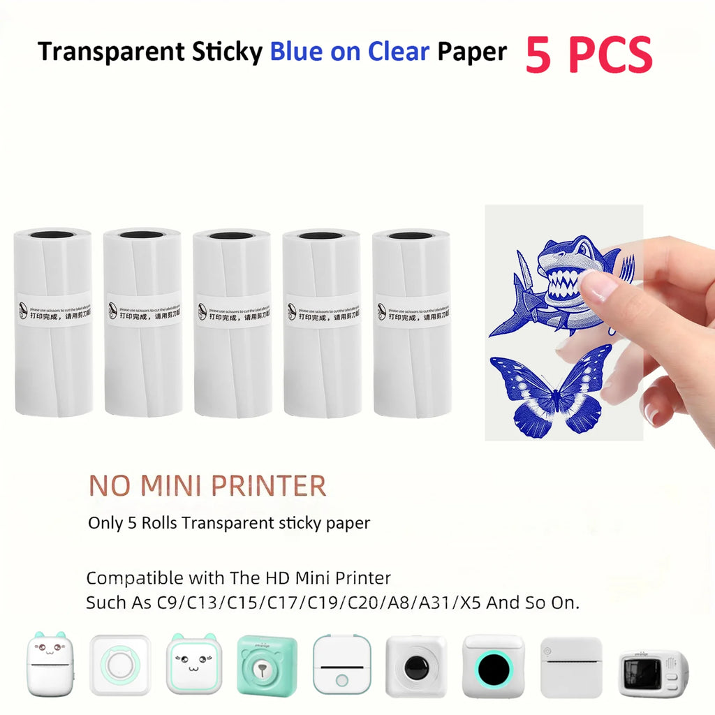 3 Rolls of Mini Printer Paper, Thermal Paper, Printable Stickers for Pocket Thermal Printers