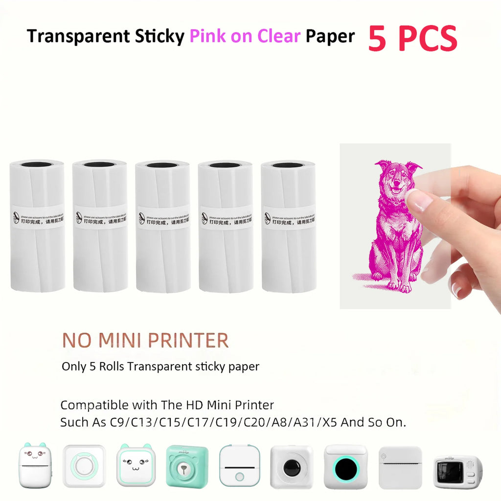 3 Rolls of Mini Printer Paper, Thermal Paper, Printable Stickers for Pocket Thermal Printers