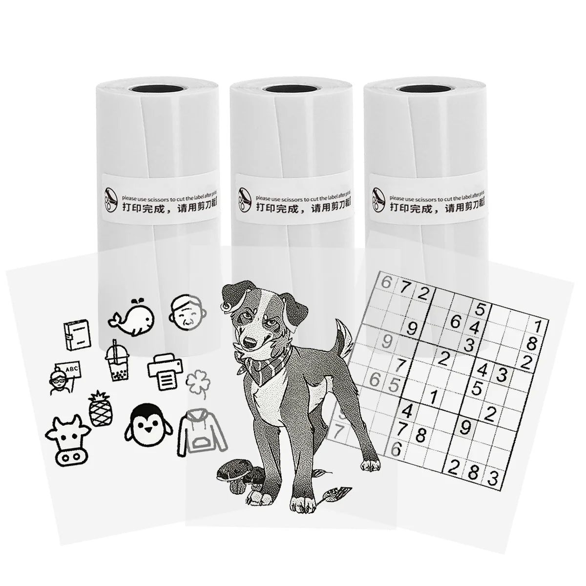 3 Rolls of Mini Printer Paper, Thermal Paper, Printable Stickers for Pocket Thermal Printers